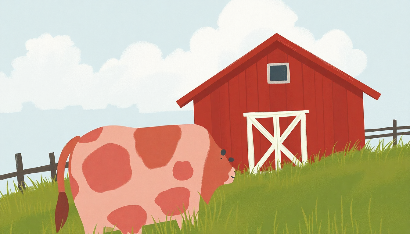 Fan-driven abstract illustration evoking the emotional arc of Old MacDonald Had A Farm by Super Simple Songs