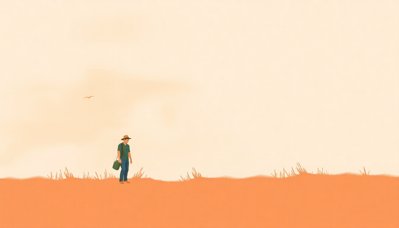 Fan-driven abstract illustration evoking the emotional arc of On My Way by The Flatlanders