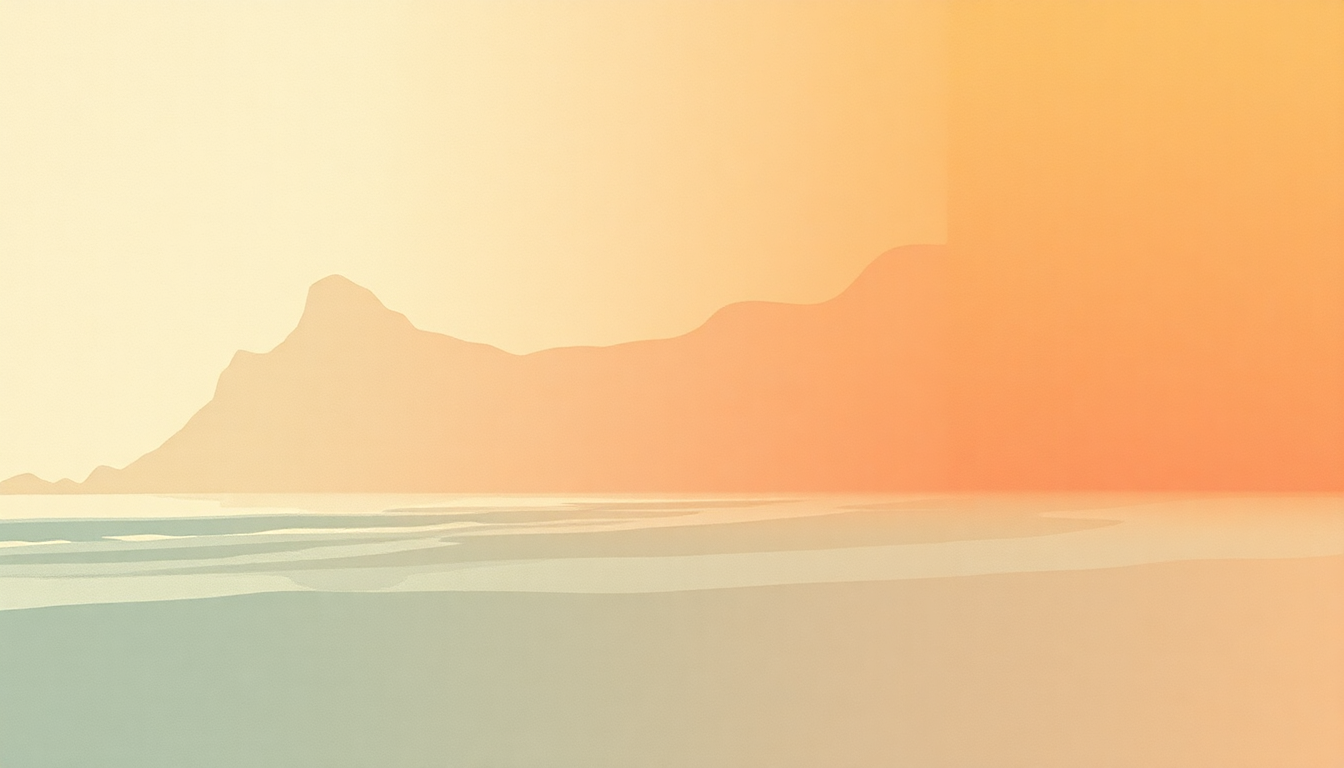 Fan-driven abstract illustration evoking the emotional arc of On the Beach by Neil Young