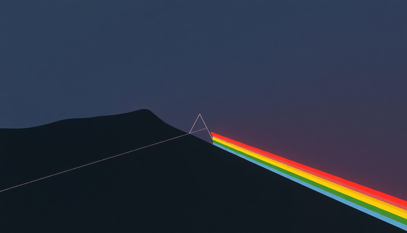 Fan-driven abstract illustration evoking the emotional arc of On the Turning Away by Pink Floyd