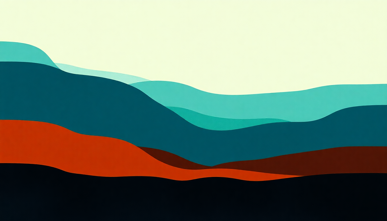 Fan-driven abstract illustration evoking the emotional arc of Once in a Lifetime by Talking Heads