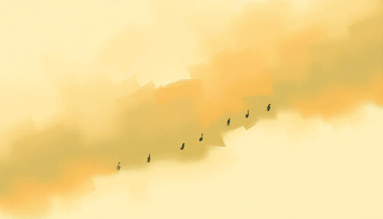 Fan-driven abstract illustration evoking the emotional arc of Once Upon a Summertime by Stan Getz