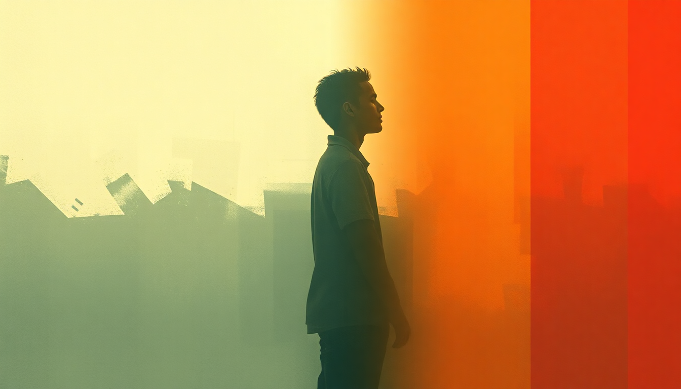 Fan-driven abstract illustration evoking the emotional arc of One Love by Massive Attack