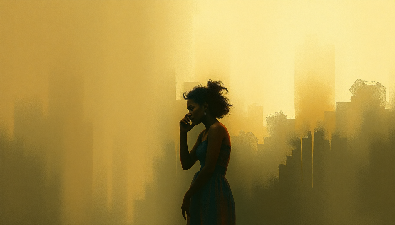 Fan-driven abstract illustration evoking the emotional arc of One Woman by Isaac Hayes