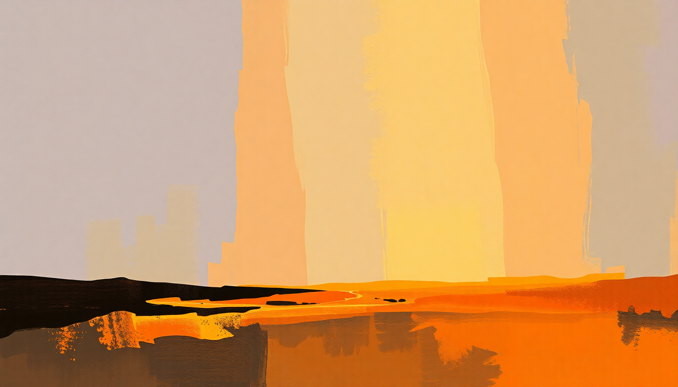Fan-driven abstract illustration evoking the emotional arc of Only So Much Oil in the Ground by Tower of Power