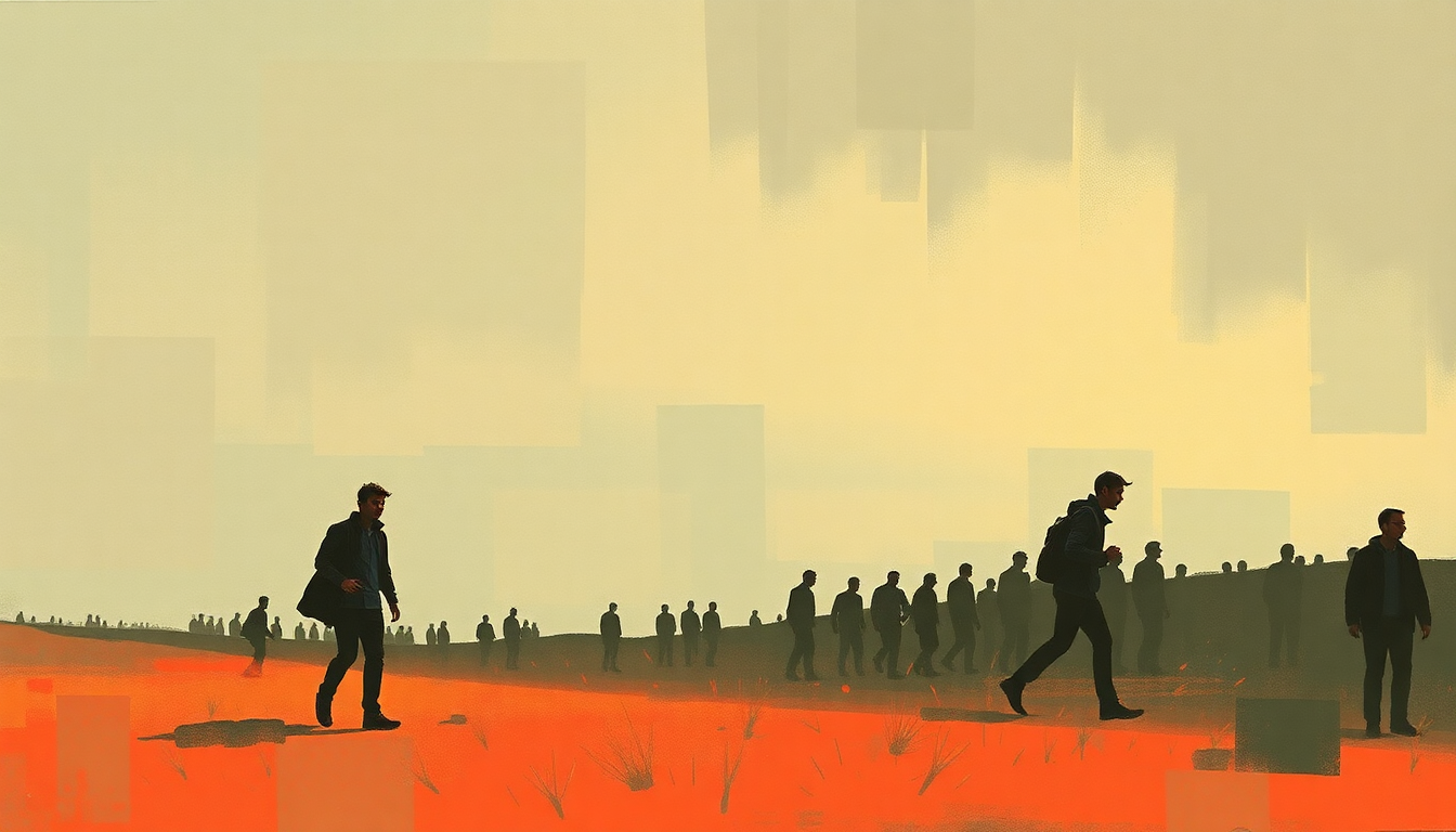 Fan-driven abstract illustration evoking the emotional arc of Our Bovine Public by The Cribs