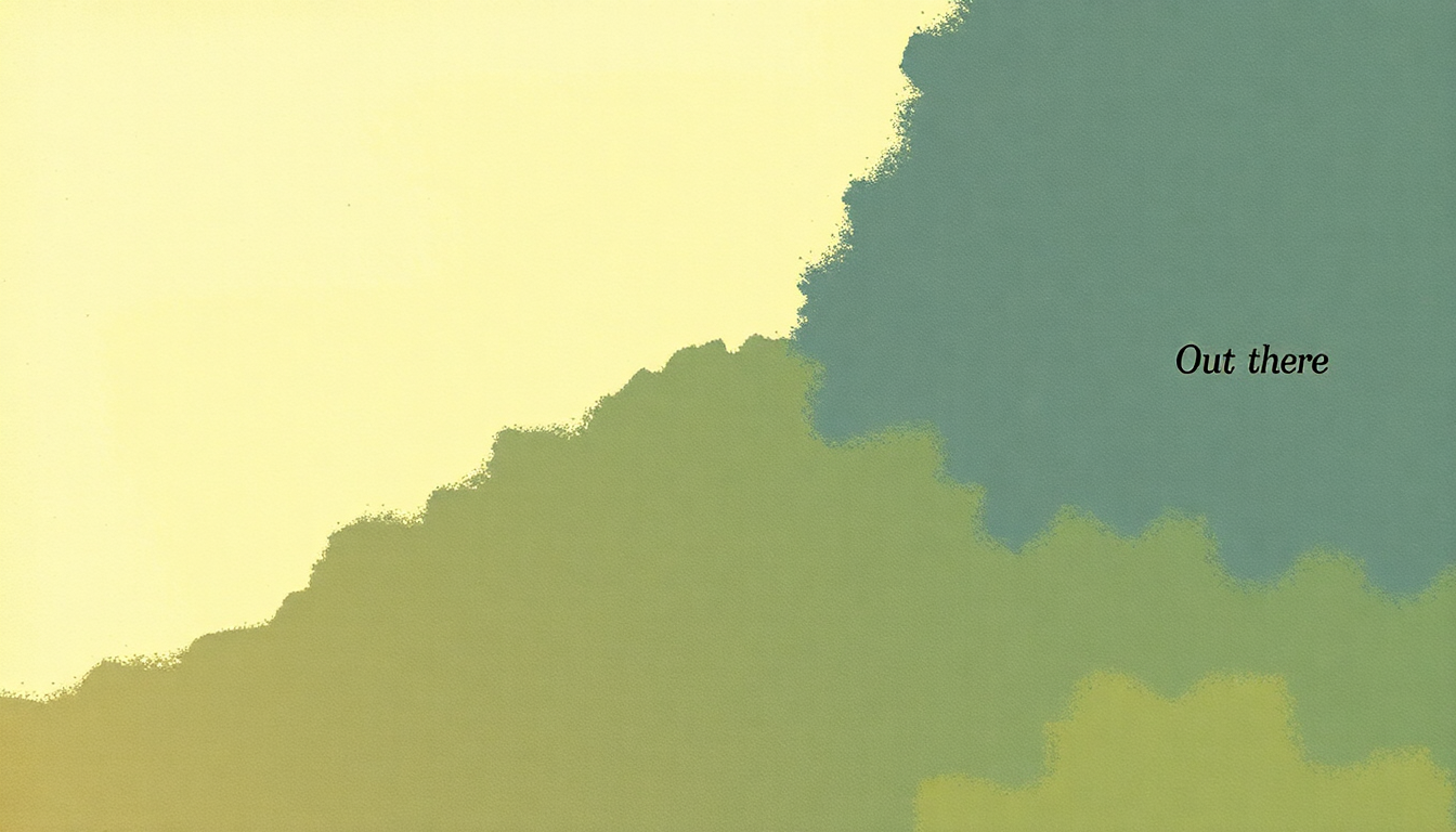 Fan-driven abstract illustration evoking the emotional arc of Out There by Dinosaur Jr