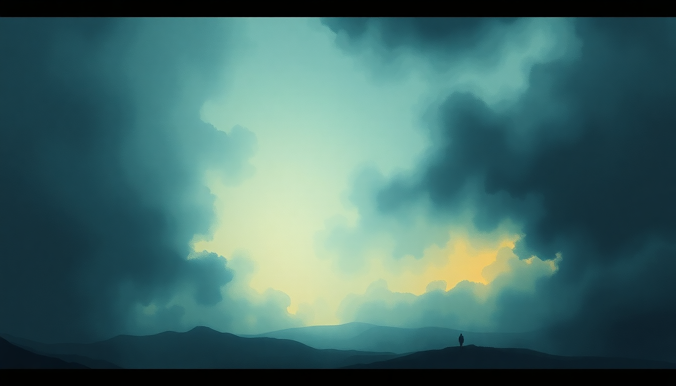 Fan-driven abstract illustration evoking the emotional arc of Outside by Foo Fighters