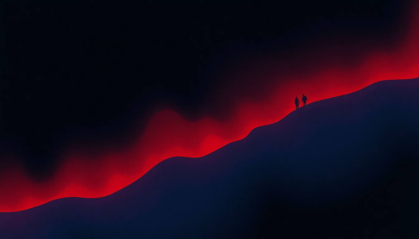 Fan-driven abstract illustration evoking the emotional arc of Over and Over by Black Sabbath