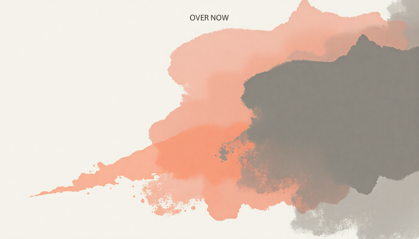 Fan-driven abstract illustration evoking the emotional arc of Over Now by Post Malone