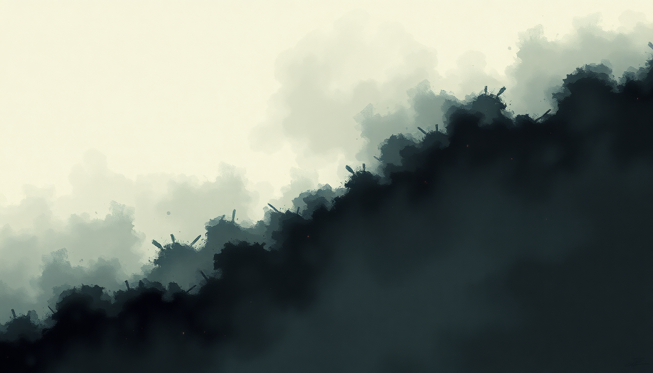 Fan-driven abstract illustration evoking the emotional arc of Oxygen by Swans