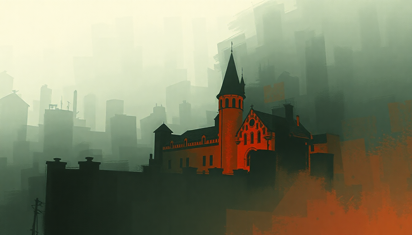 Fan-driven abstract illustration evoking the emotional arc of Palace of the Brine by Pixies