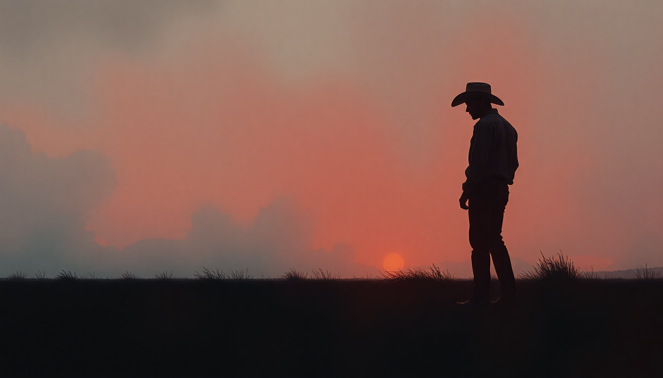 Fan-driven abstract illustration evoking the emotional arc of Pancho and Lefty by Merle Haggard