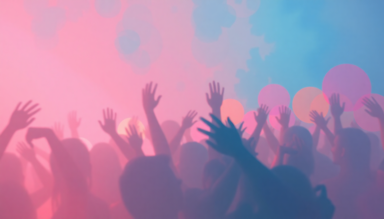 Fan-driven abstract illustration evoking the emotional arc of Party by Bad Bunny