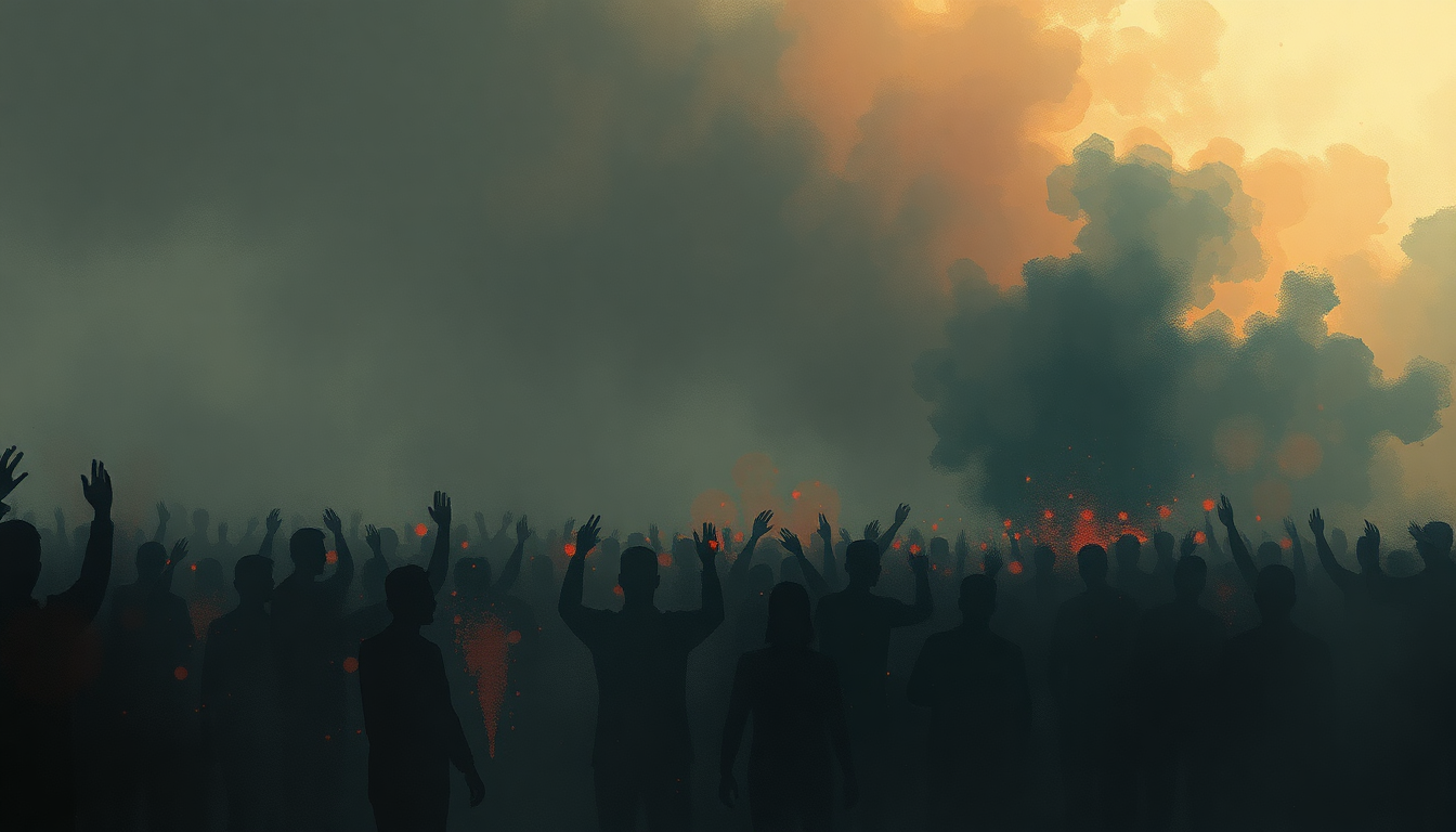 Fan-driven abstract illustration evoking the emotional arc of Party Like a Russian by Robbie Williams