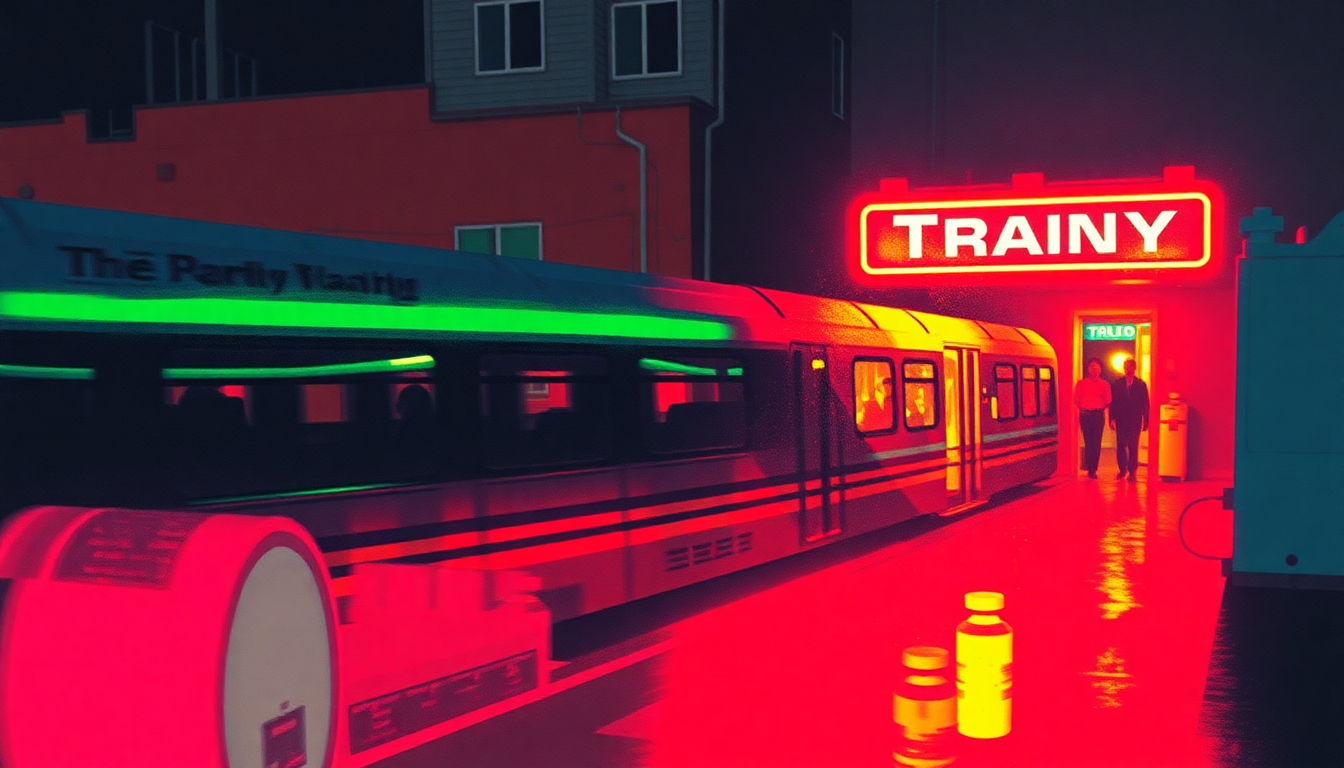 Fan-driven abstract illustration evoking the emotional arc of Party Train by The Gap Band