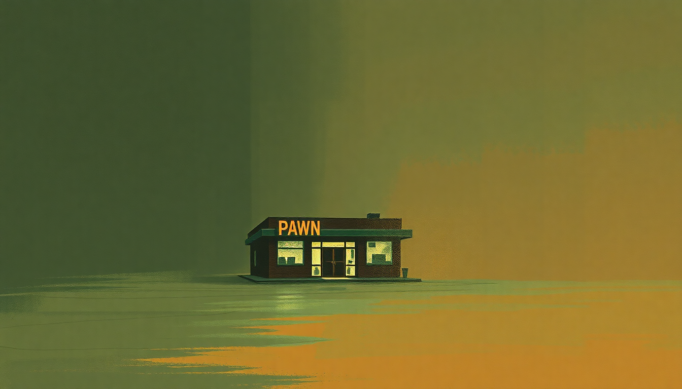 Fan-driven abstract illustration evoking the emotional arc of Pawn Shop by Sublime