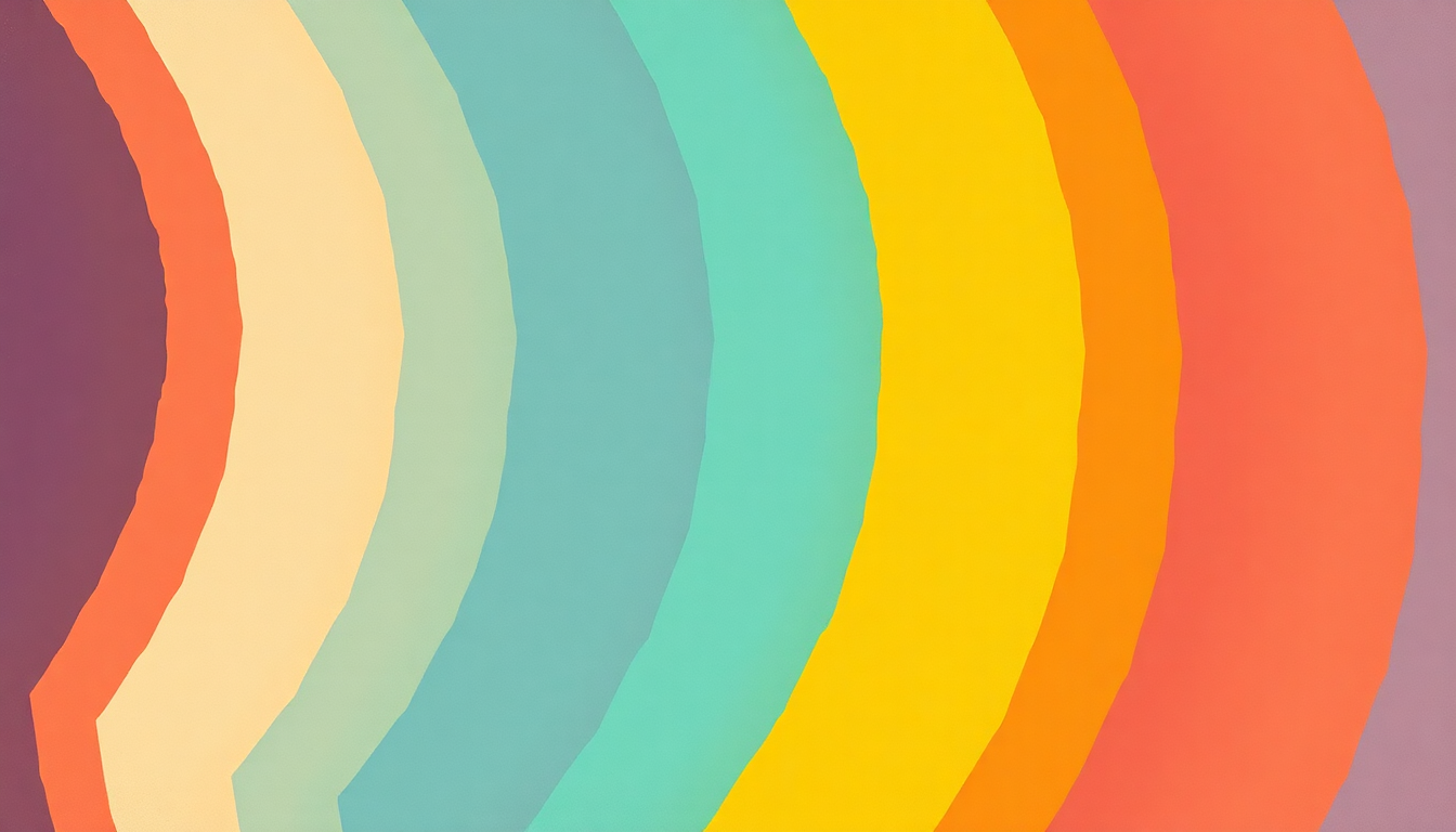 Fan-driven abstract illustration evoking the emotional arc of Peace and Love by Brass Construction