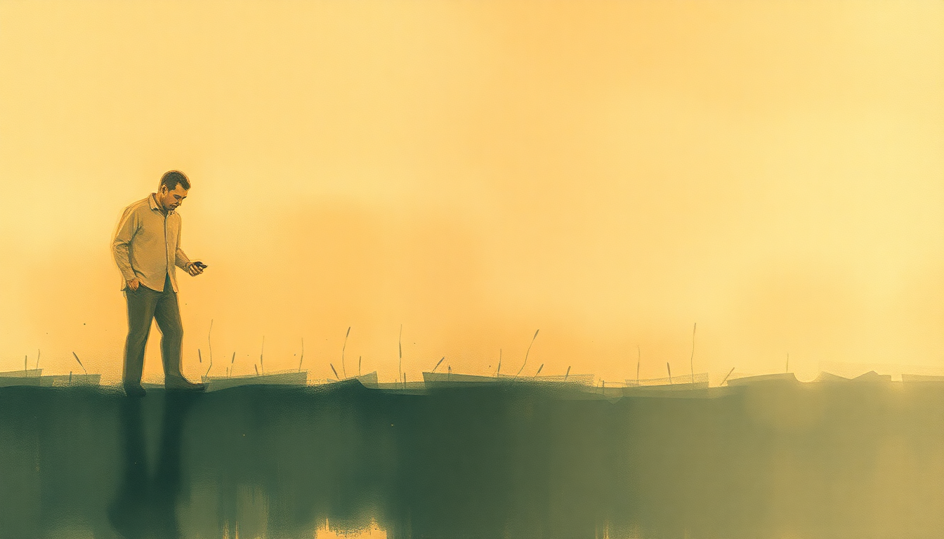 Fan-driven abstract illustration evoking the emotional arc of Peace Piece by Bill Evans