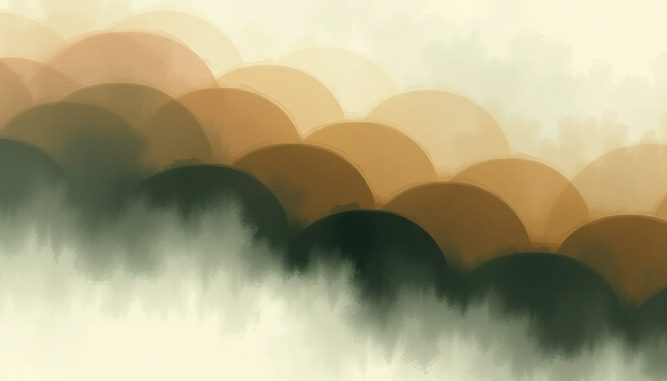 Fan-driven abstract illustration evoking the emotional arc of Peer Gynt Suite by Edvard Grieg