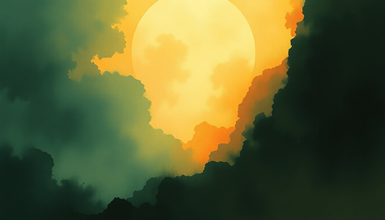 Fan-driven abstract illustration evoking the emotional arc of Peking O by Can