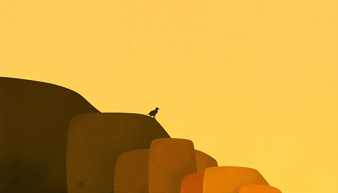 Fan-driven abstract illustration evoking the emotional arc of Penda Yoro by Ali Farka Toure