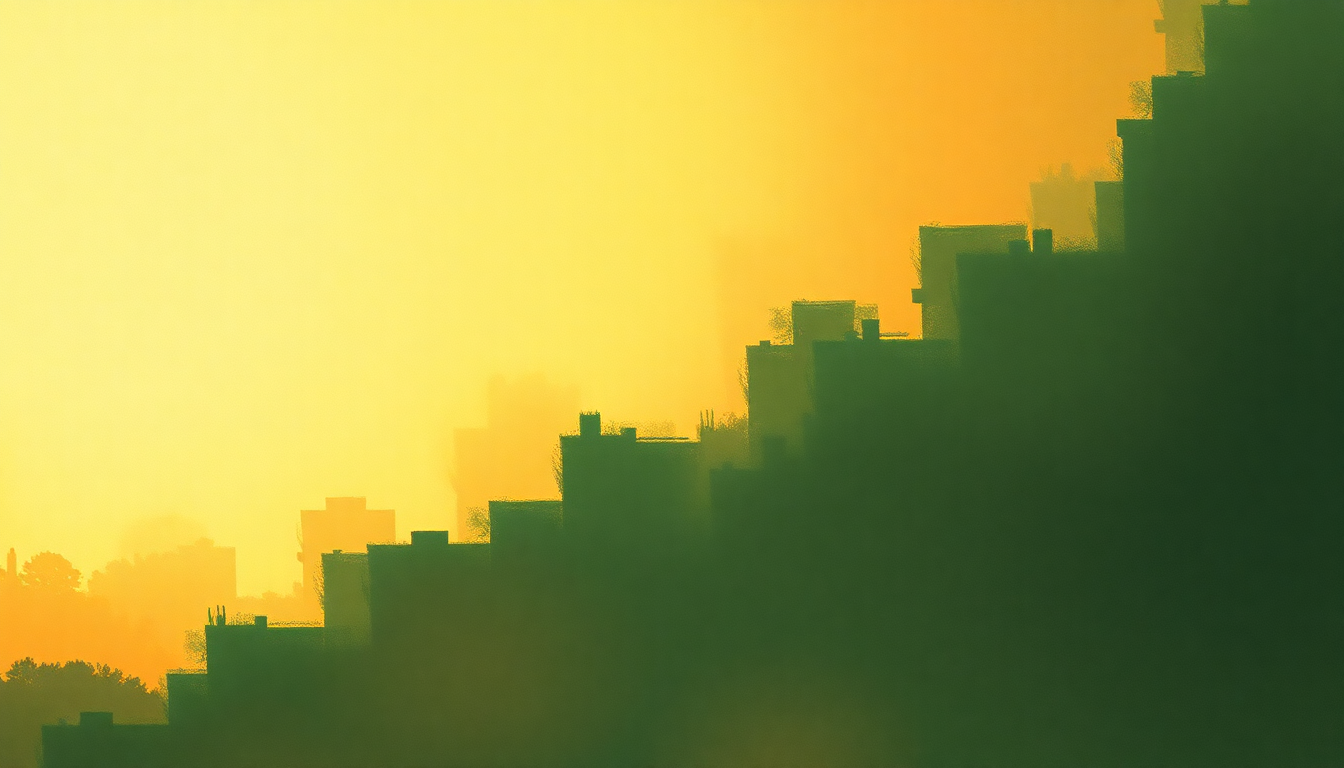 Fan-driven abstract illustration evoking the emotional arc of Pent Up House by Clifford Brown