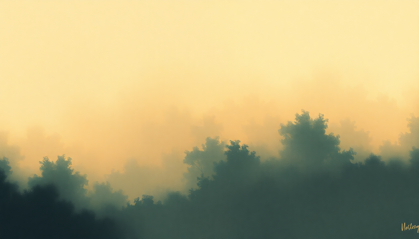 Fan-driven abstract illustration evoking the emotional arc of Petite Suite by Claude Debussy