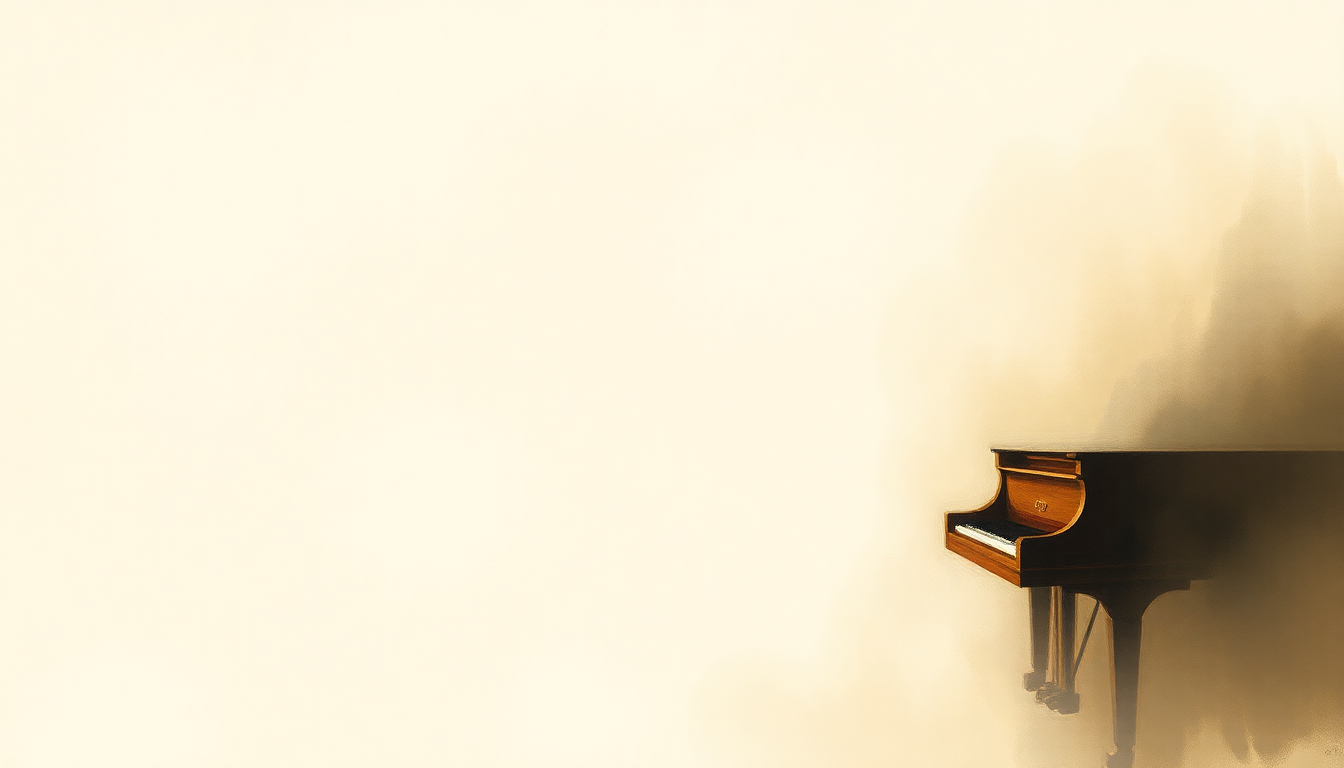 Fan-driven abstract illustration evoking the emotional arc of Piano Concerto No. 23 in A major, K. 488 by Wolfgang Amadeus Mozart