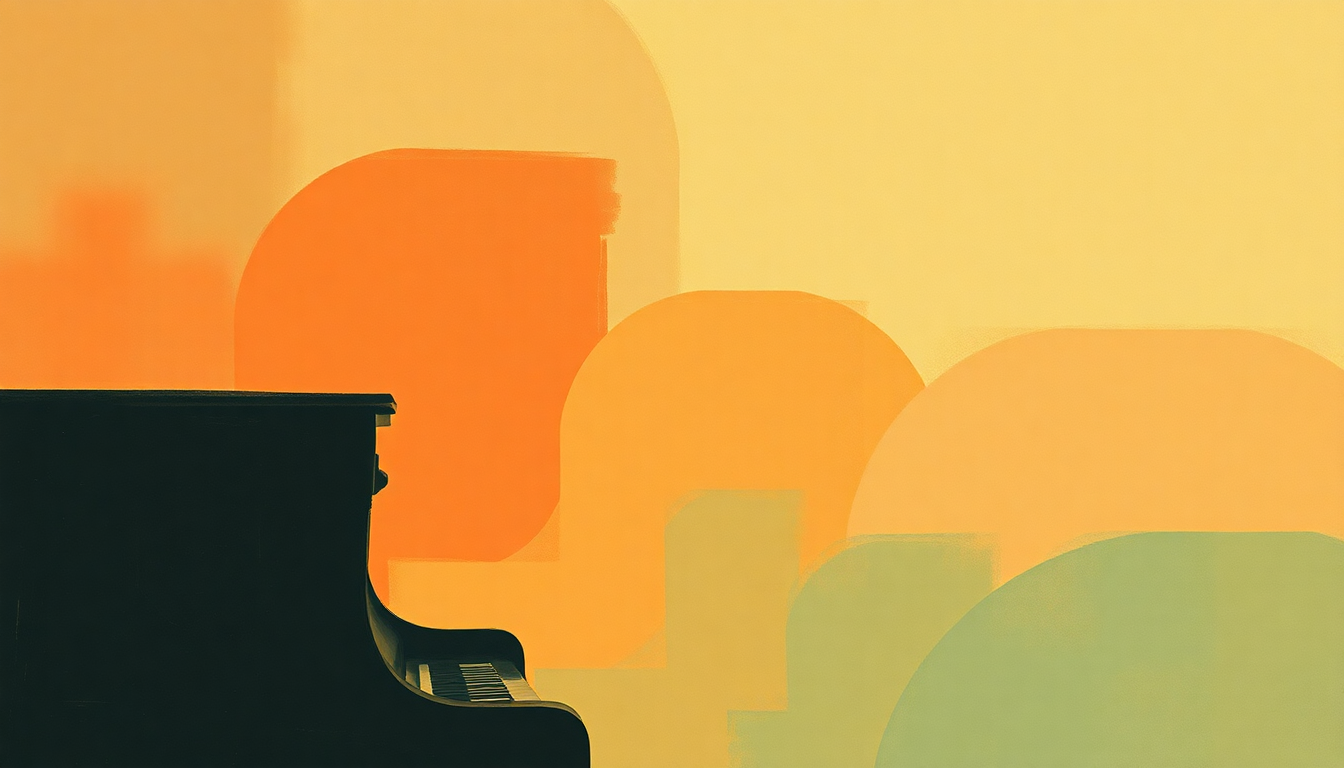 Fan-driven abstract illustration evoking the emotional arc of Piano Man by Billy Joel