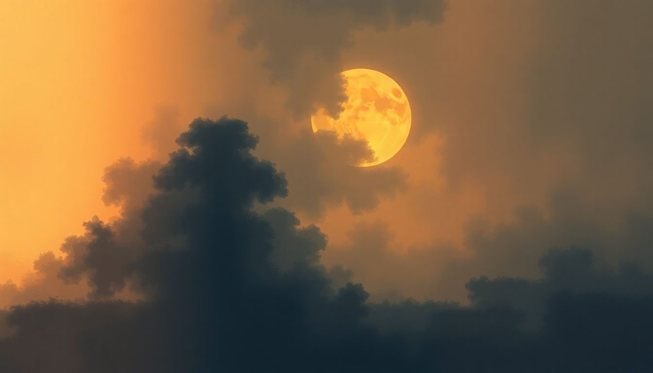 Fan-driven abstract illustration evoking the emotional arc of Piano Sonata No. 14 in C-sharp minor, Op. 27 No. 2 'Moonlight' by Ludwig van Beethoven