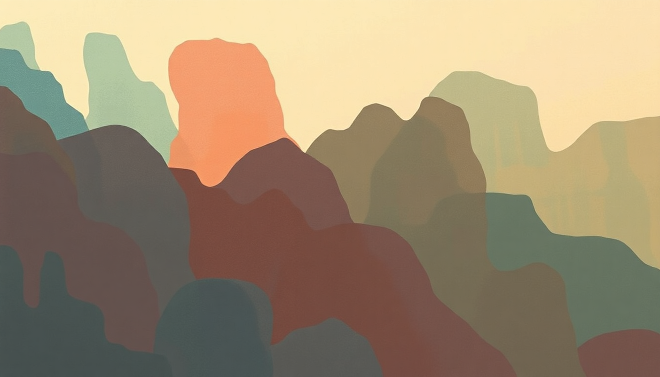 Fan-driven abstract illustration evoking the emotional arc of Pick Up by Bonobo