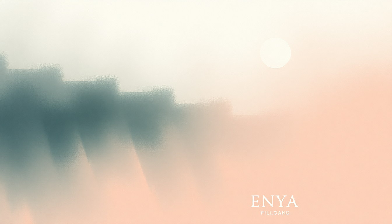 Fan-driven abstract illustration evoking the emotional arc of Pilgrim by Enya