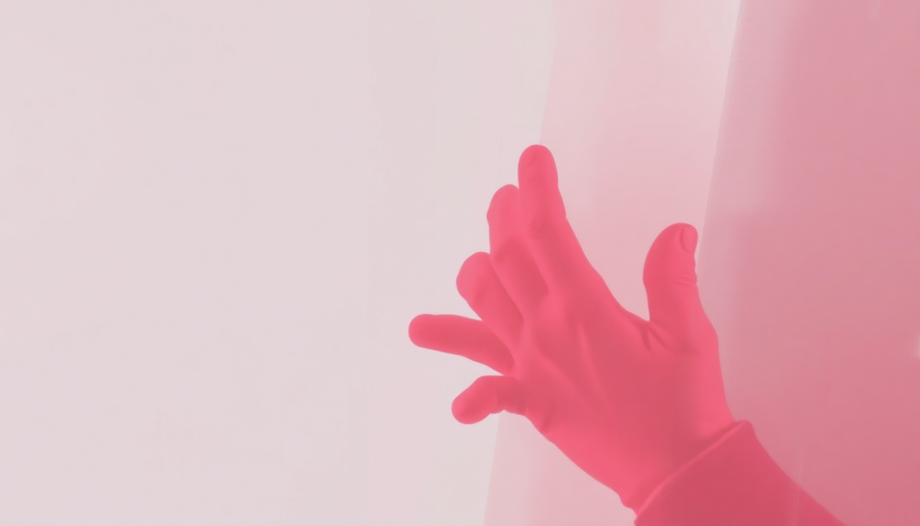Fan-driven abstract illustration evoking the emotional arc of Pink Glove by Pulp