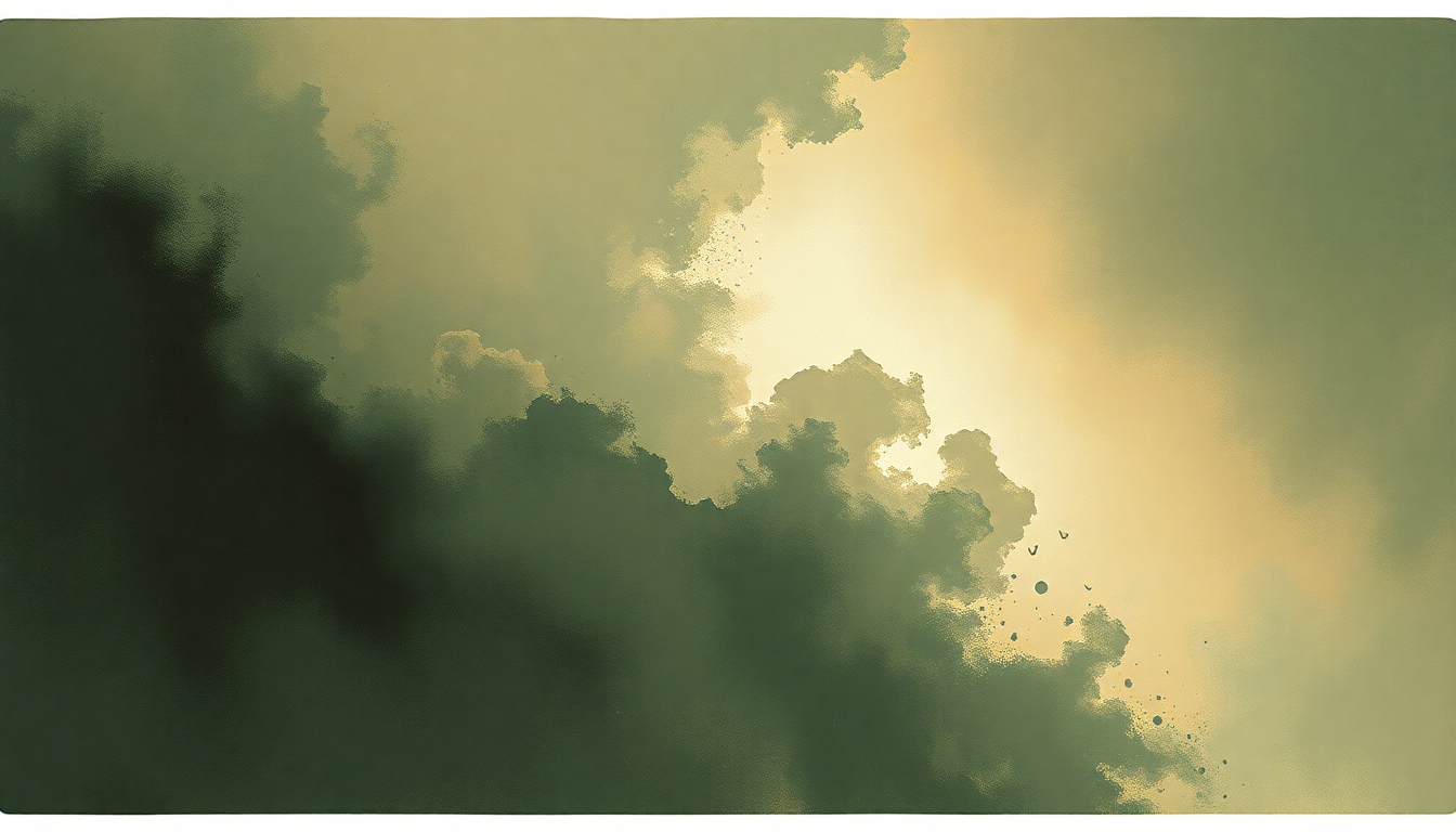 Fan-driven abstract illustration evoking the emotional arc of Planet of Sound by Pixies