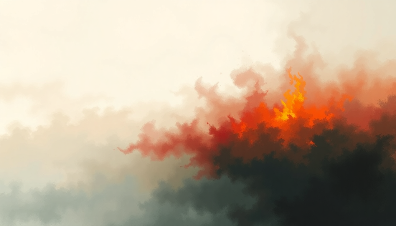 Fan-driven abstract illustration evoking the emotional arc of Playing With Fire by BLACKPINK