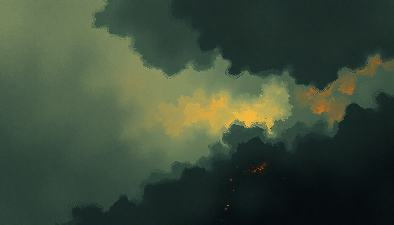 Fan-driven abstract illustration evoking the emotional arc of Pluto by Björk