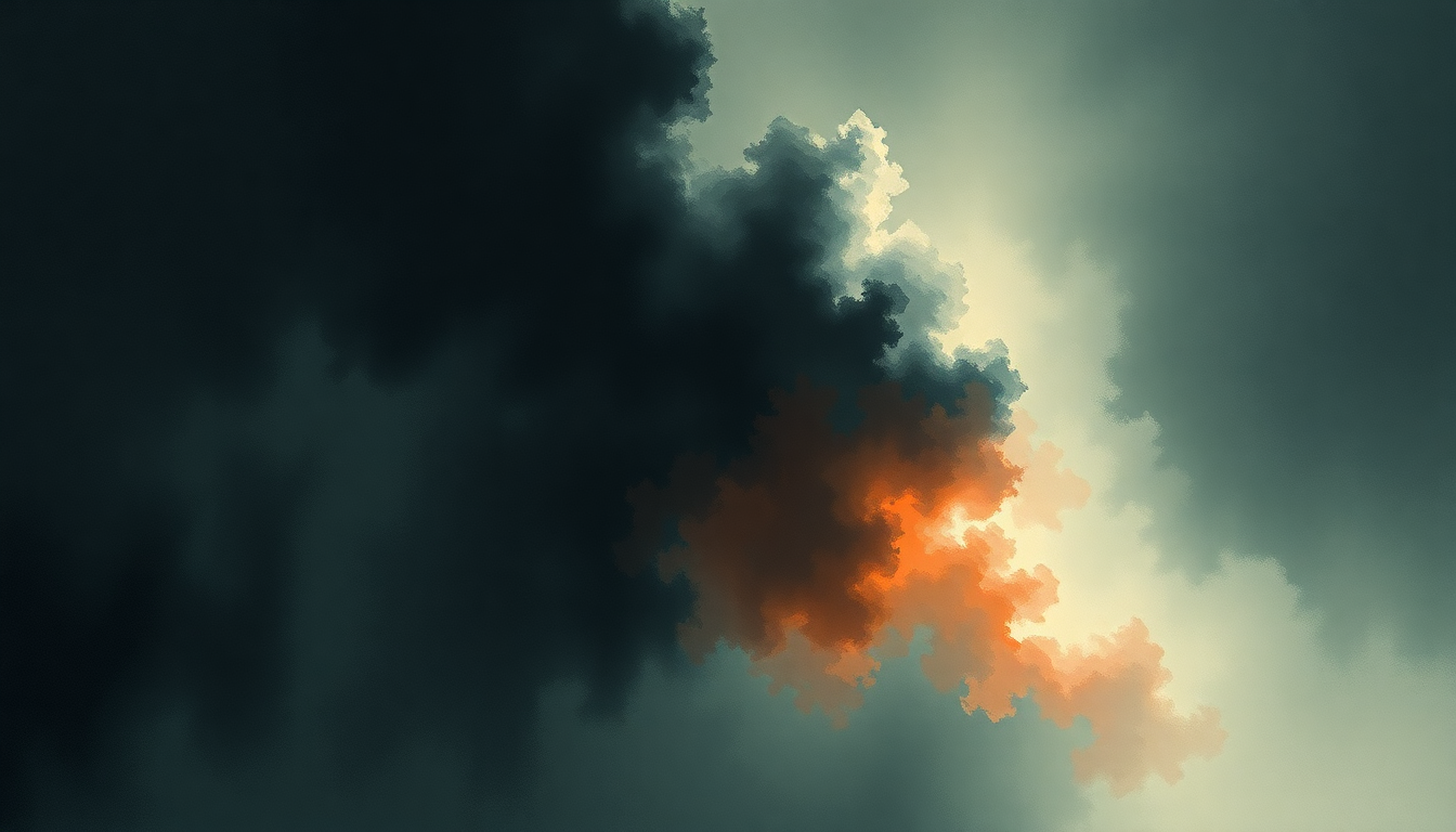 Fan-driven abstract illustration evoking the emotional arc of Pneuma by Tool