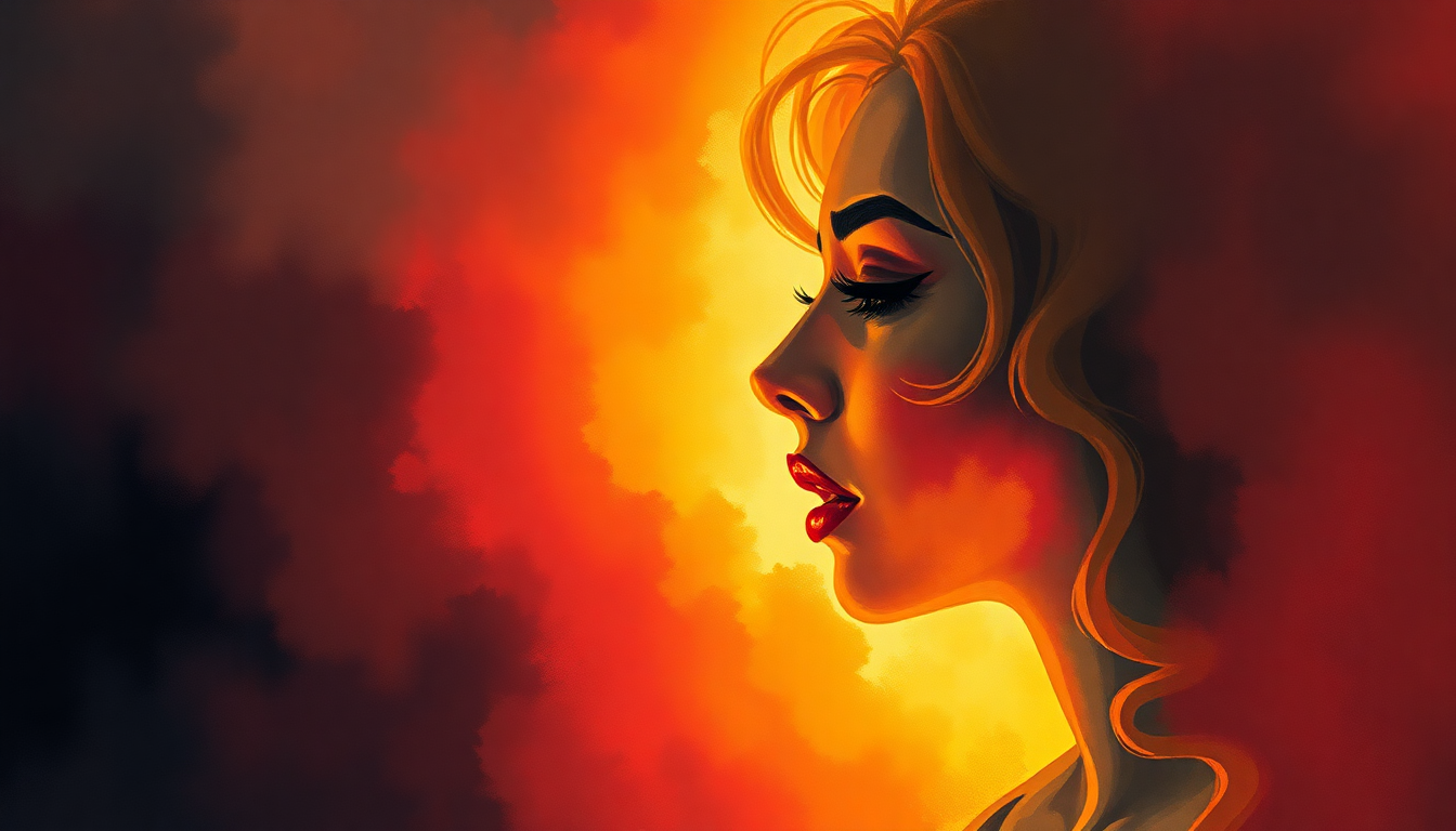 Fan-driven abstract illustration evoking the emotional arc of Poker Face by Lady Gaga
