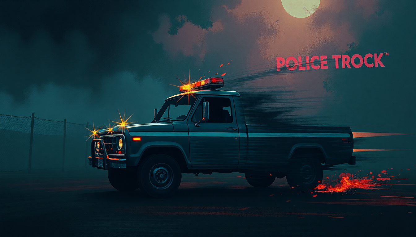 Fan-driven abstract illustration evoking the emotional arc of Police Truck by Dead Kennedys