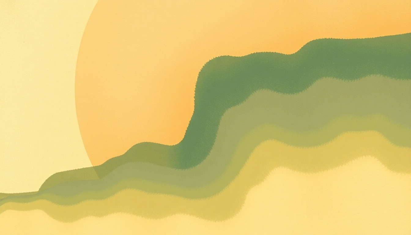 Fan-driven abstract illustration evoking the emotional arc of Ponta de Areia by Milton Nascimento