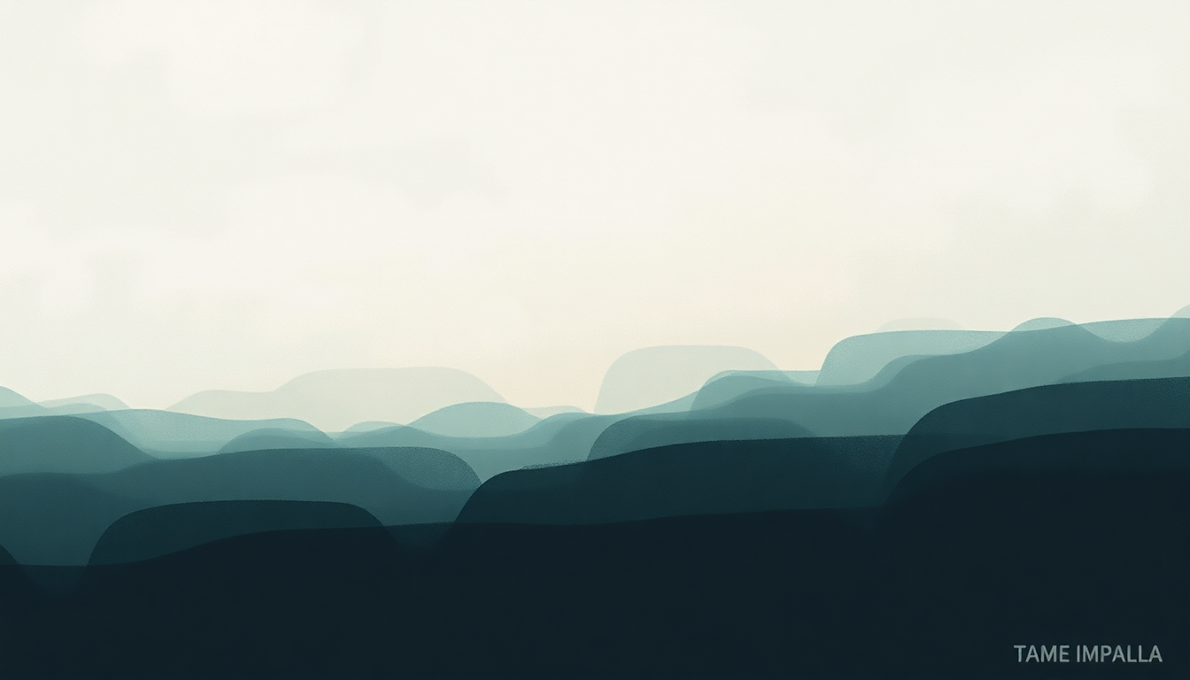 Fan-driven abstract illustration evoking the emotional arc of Posthumous Forgiveness by Tame Impala