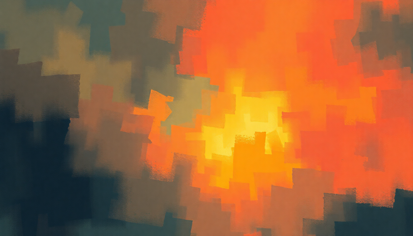 Fan-driven abstract illustration evoking the emotional arc of Powderfinger by Neil Young