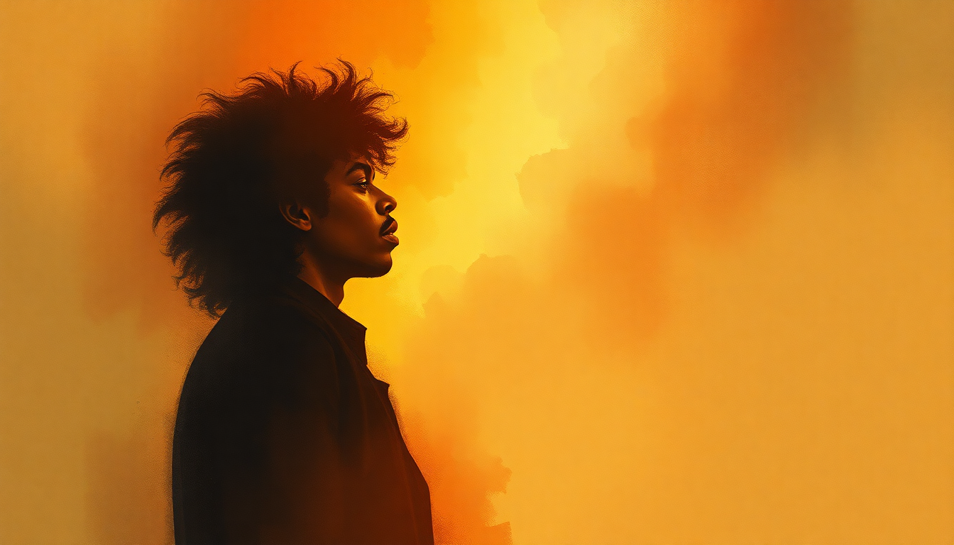 Fan-driven abstract illustration evoking the emotional arc of Power to Love by Jimi Hendrix