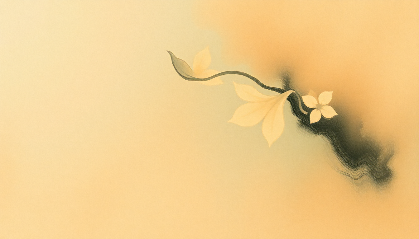 Fan-driven abstract illustration evoking the emotional arc of Prélude à l'après-midi d'un faune by Claude Debussy