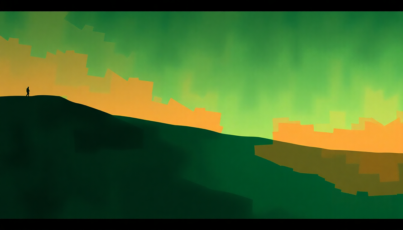 Fan-driven abstract illustration evoking the emotional arc of Pretty Green by The Jam