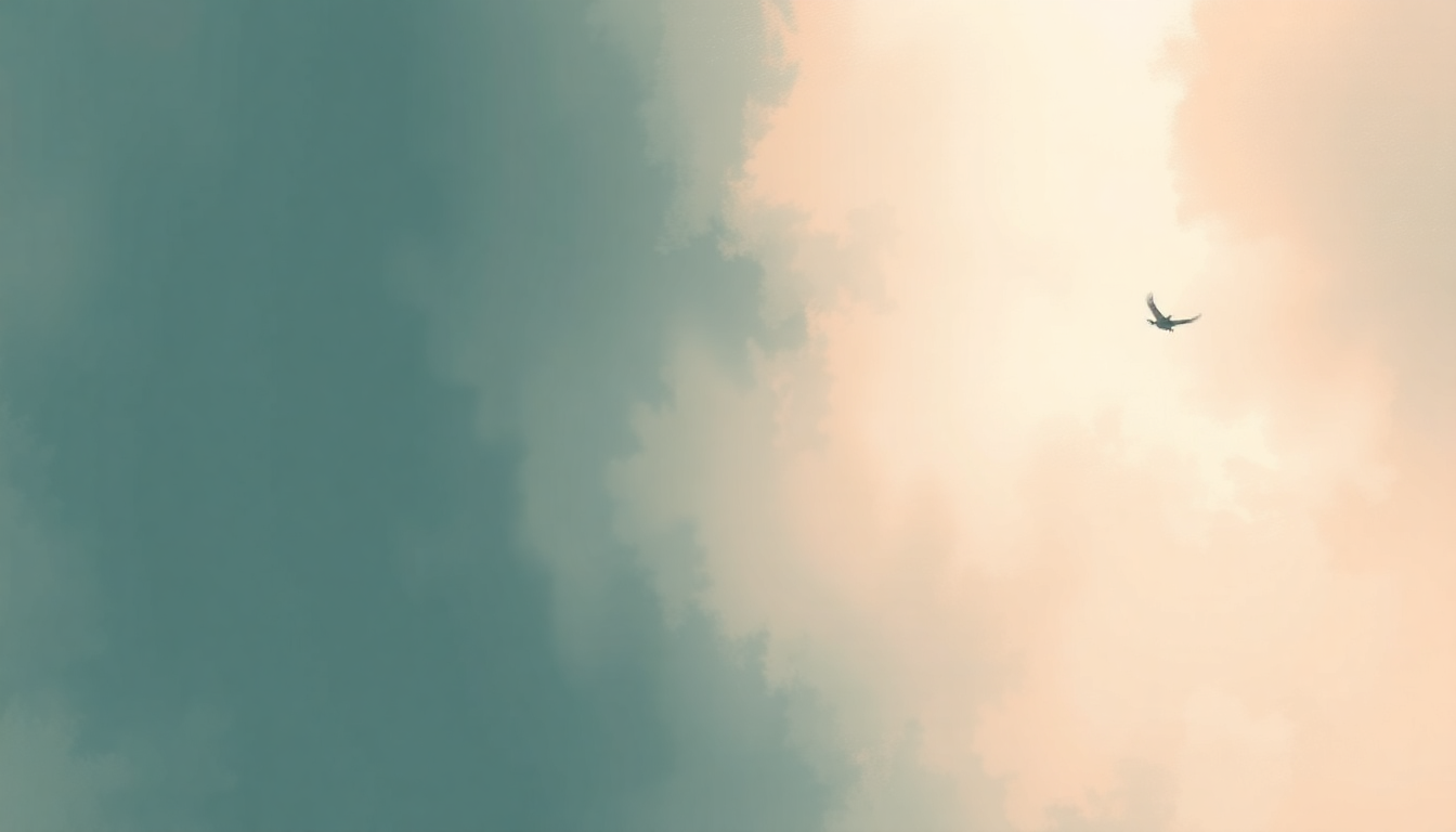 Fan-driven abstract illustration evoking the emotional arc of Pristine by Snail Mail