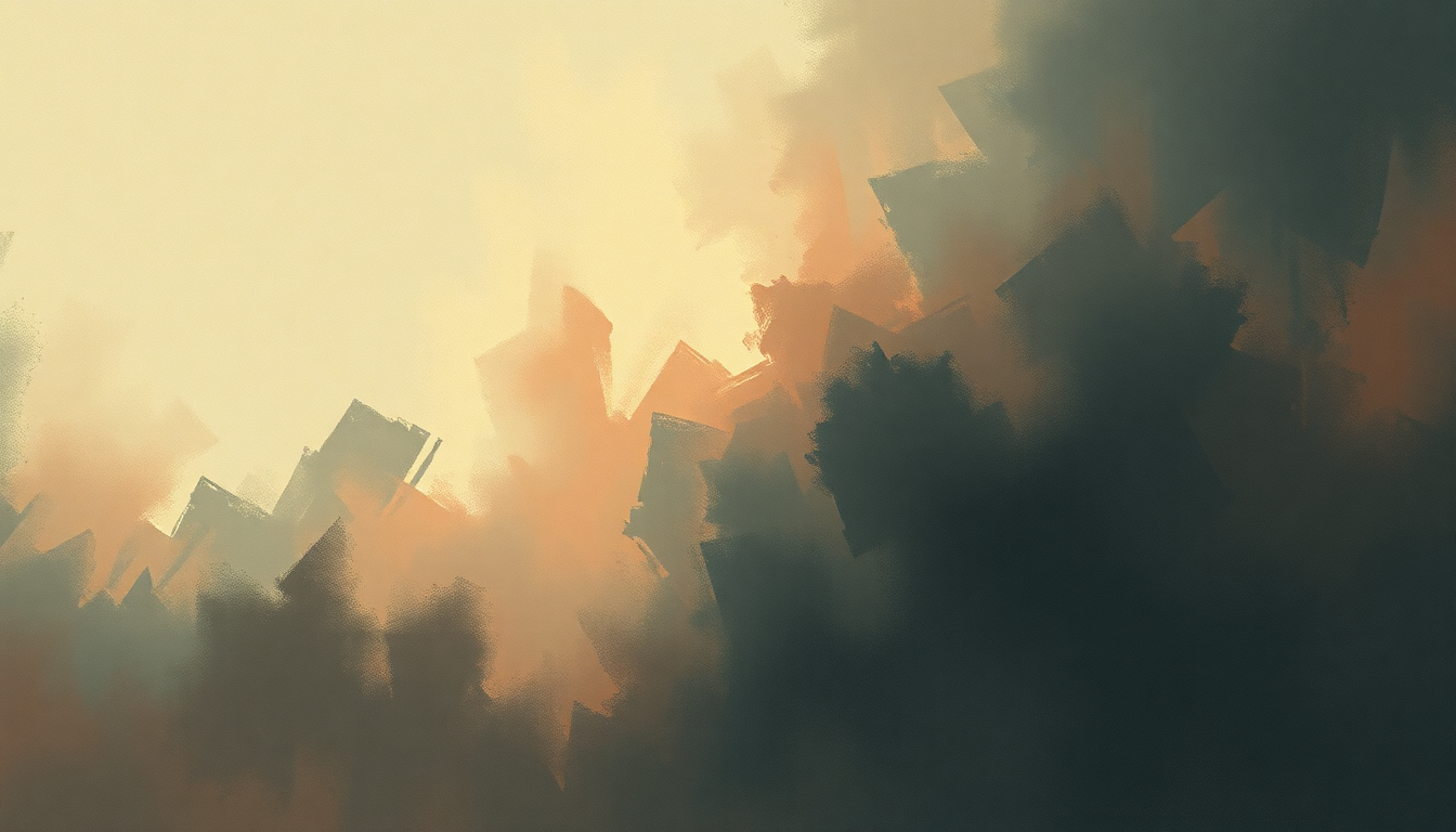 Fan-driven abstract illustration evoking the emotional arc of Protest Predicate by Refused