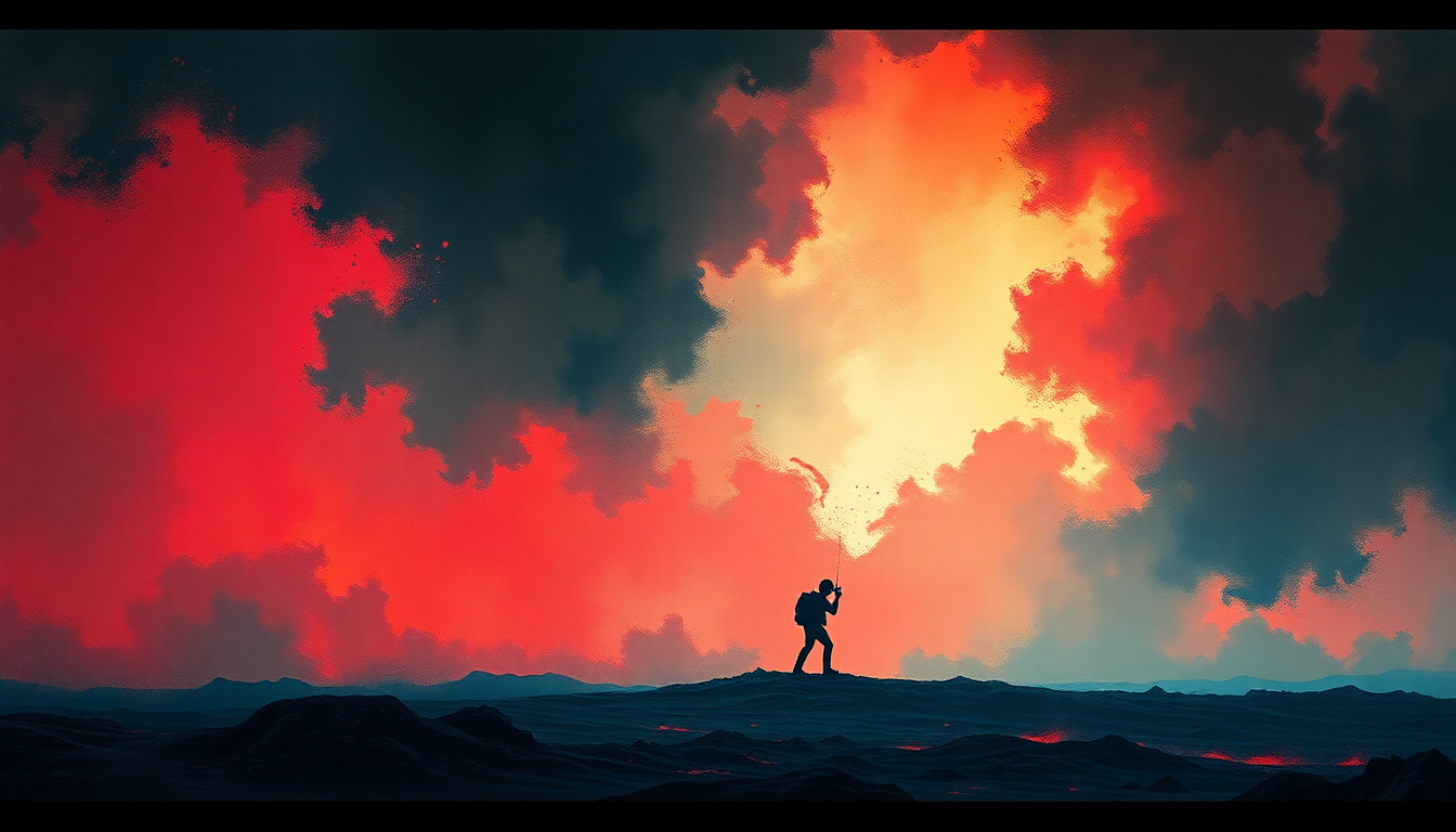 Fan-driven abstract illustration evoking the emotional arc of Prowler by Iron Maiden