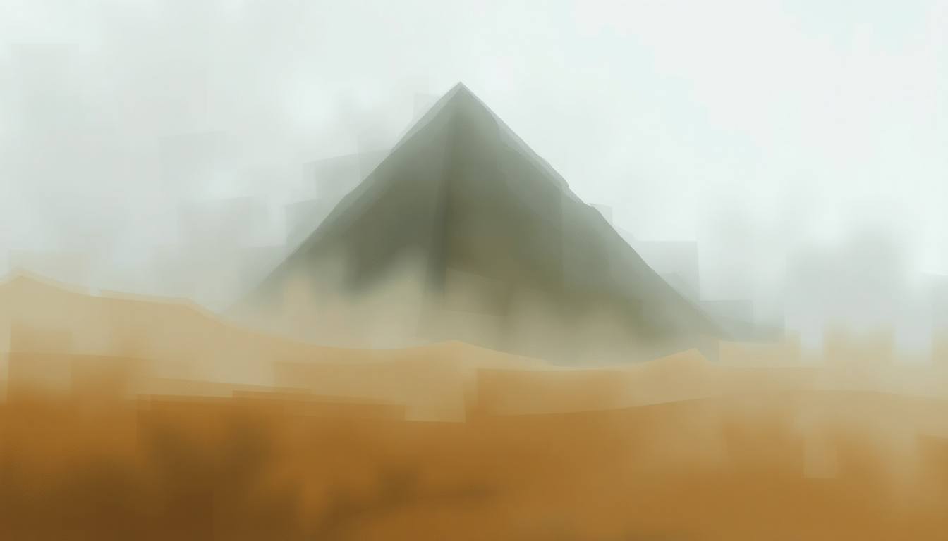 Fan-driven abstract illustration evoking the emotional arc of Pyramid Song by Radiohead